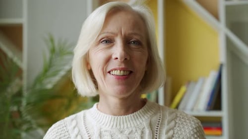 Senior Woman Smiling Portrait Indoors