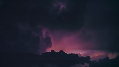 Thunderstorm at Night with Lightning Strikes