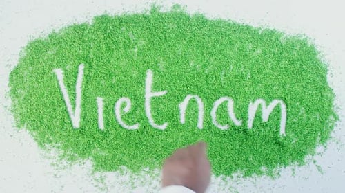 Indian Hand Writes On Green Vietnam