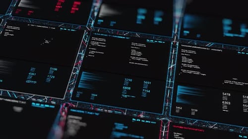 Futuristic Digital Code Grid Interface Background