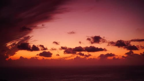 Sunset over Sea. Time Lapse