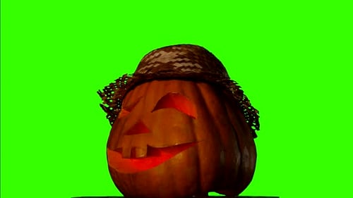 Abóbora de Helloween na tela verde