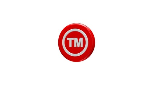 3D Spinning Trademark TM Logo Button Animation