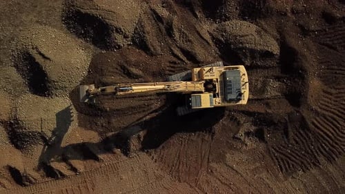 Crawler Excavator Working at the Construction Site
