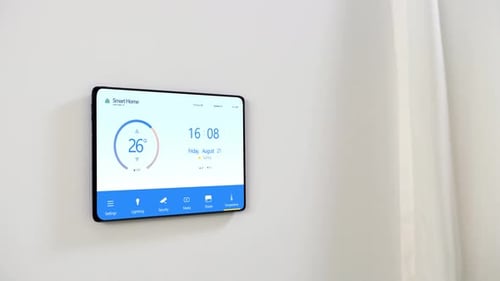 Smart Home Control Panel Displays System Information