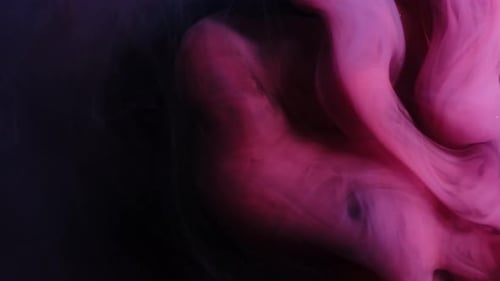 Abstract Pink and Blue Ink Swirls