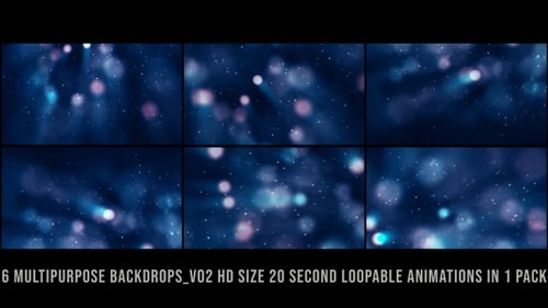 Abstract Blue Purple Bokeh Particles Motion Background Loop