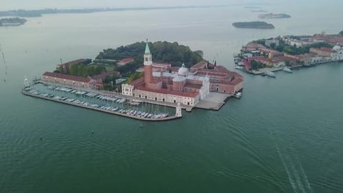 Venice Aerial View at Sunrise in Italy