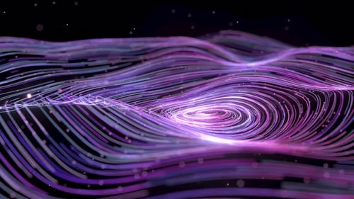 Abstract Flowing Lines and Particles Wave Background Animation