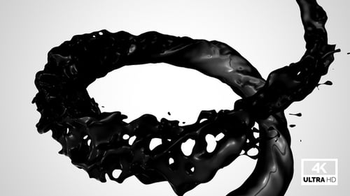 Circle Black Ink Splash V3