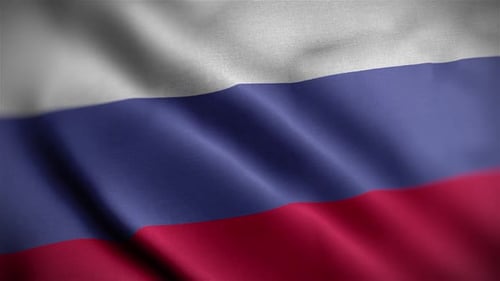 Realistic Waving Russian Flag Loop Background