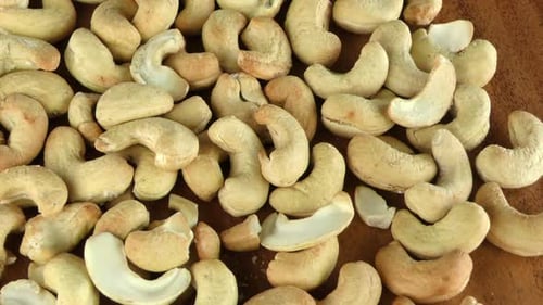 Delicious Cashews Filling Frame in Macro Shot
