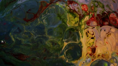 Swirling Colorful Ink Creates Abstract Design