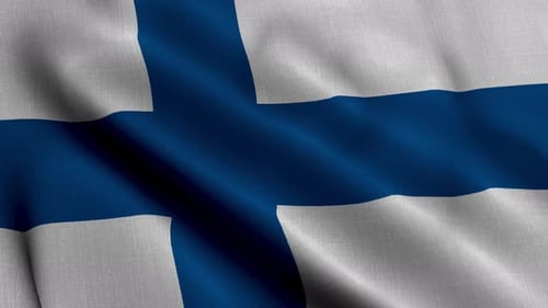 Waving Flag of Finland Seamless Loop Background