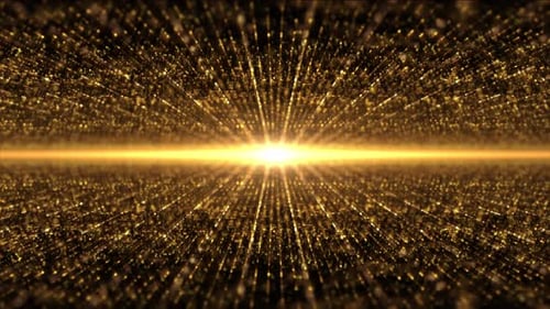 Golden Particle Light Tunnel Shimmering Abstract Background