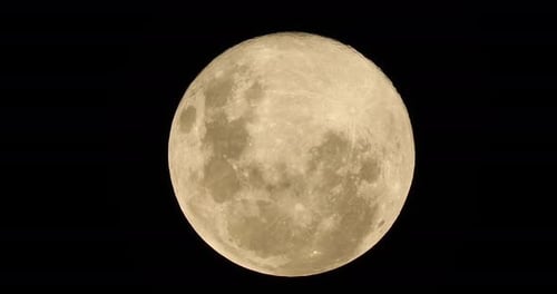 Full Moon Close Up Shining in Dark Space