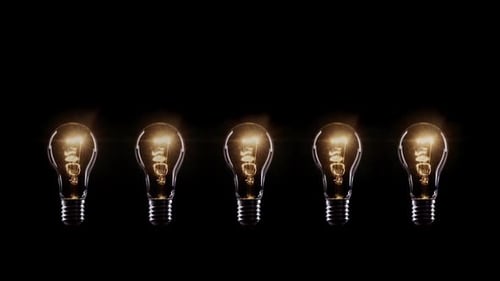 Set of Flickering Light Bulbs