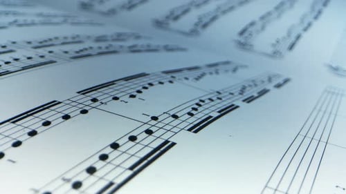 Partitura para piano sobre papel