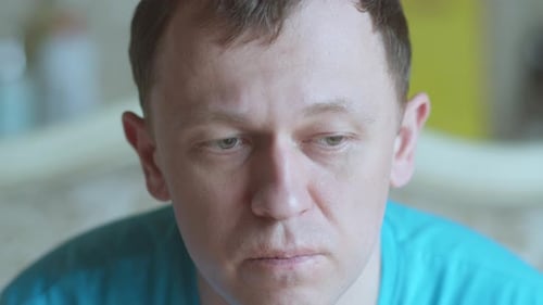 Man Close Up Staring at Camera