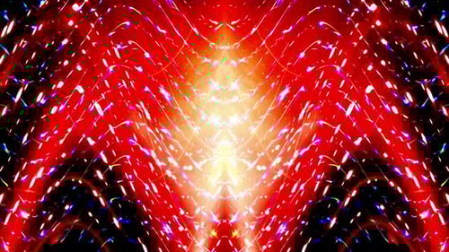 Kaleidoscopic Red and Blue Particle Stream Motion Background