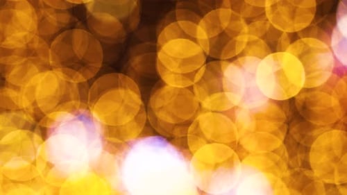 Abstract Shimmering Golden Lights Bokeh Background