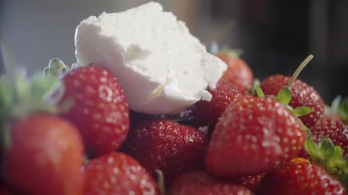 strawberries and ice cream