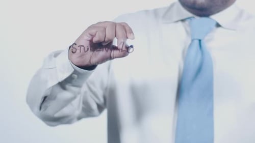 Asian Businessman Writes Student Loan