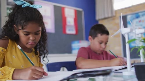 Children Learning About Renewable Energy in Classroom