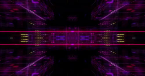 Abstract hologram 3D Big Data Digital City with futuristic matrix.