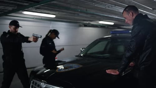 Police Officers Arresting Robber