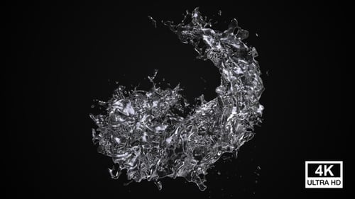 Fluid Water Splash with Alpha Channel Transition