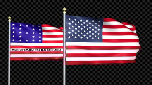 Animated US Flag and Custom Variant Waving on Alpha Channel