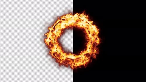 Dynamic Fiery Rotating Ring Alpha Channel Loop