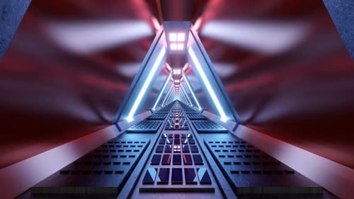 Animación de pasillo de ciencia ficción