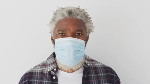 Senior Man Wearing a Face Mask
