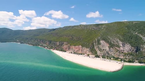 Flight over the Bulk Beach under the Mountain