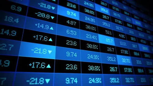 Dynamic Blue Digital Financial Data Display Background Loop