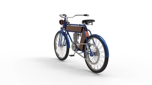 Altmodisches einzigartiges Fahrrad mit zusätzlichem Motor
