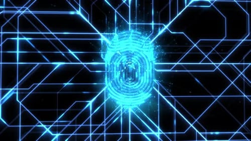 Futuristic Digital Fingerprint Security Scan Animation