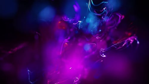 Abstract Flowing Energy Trails with Purple and Blue Particles