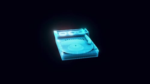 Vintage Record Player And Retro Vinyl Disc Hologram 4k