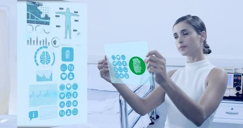 Woman using digital screen