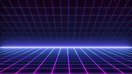 Retro Style Sci-Fi Grid Tunnel Loop Background