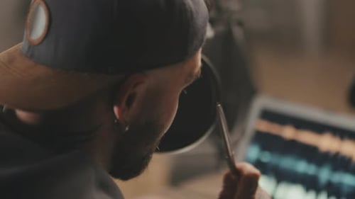 Man Working in Music Studio