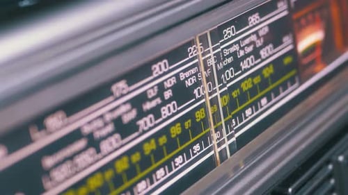 Vintage Radio Tuning to Different Frequencies