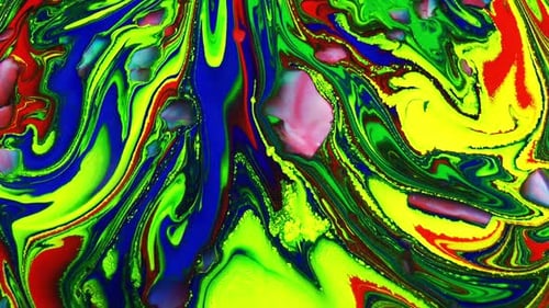 Abstract Surface Moving Swirling Liquid Paint Background Texture