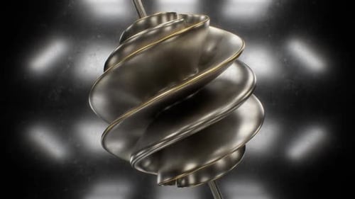 Elegant 3D Metallic Abstract Spiral Object Animation