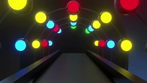 Abstract Glowing Spheres Tunnel Network Loop Background