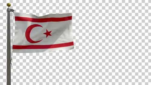 Northern Cyprus Flag Waving Seamless Loop