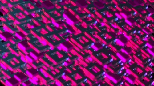 Abstract Geometric Neon Light Squares Motion Background